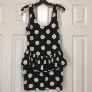 NWOT black and white polka dot dress forever 21